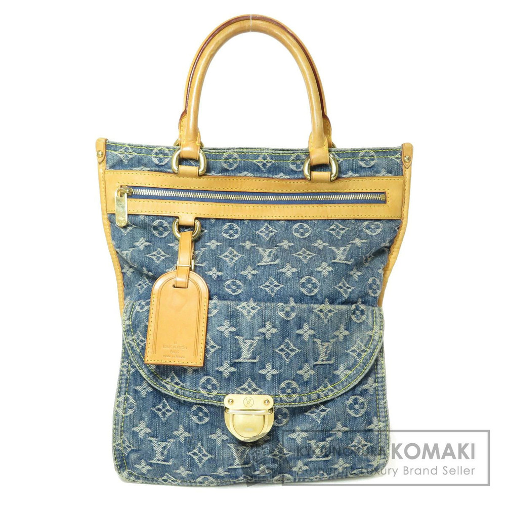 Louis Vuitton Flat Shopper Tote Bag Monogram Denim